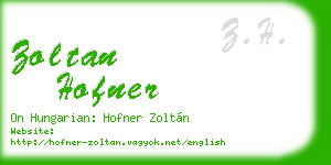 zoltan hofner business card